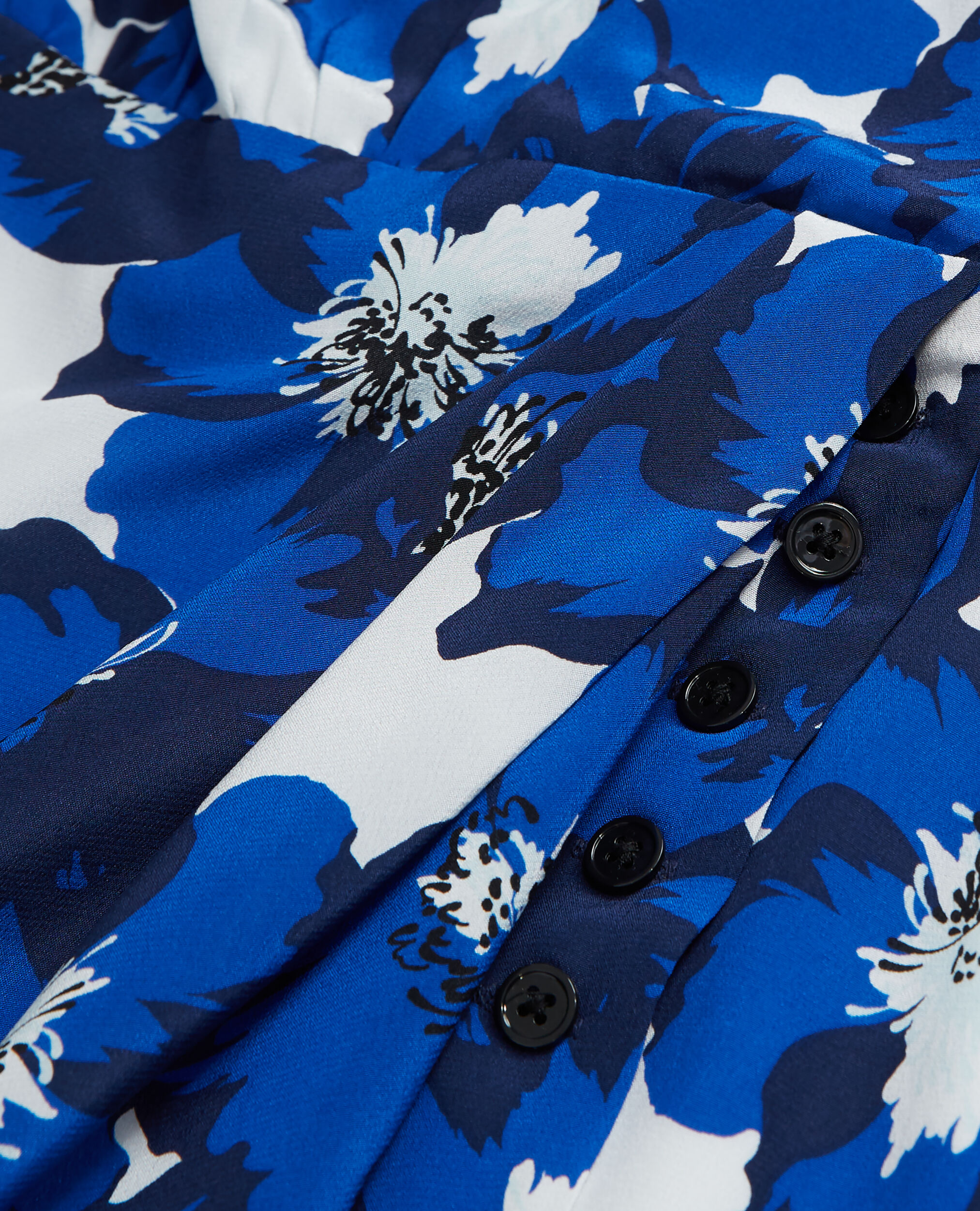 Short printed silk wrap dress, BLUE, hi-res image number null