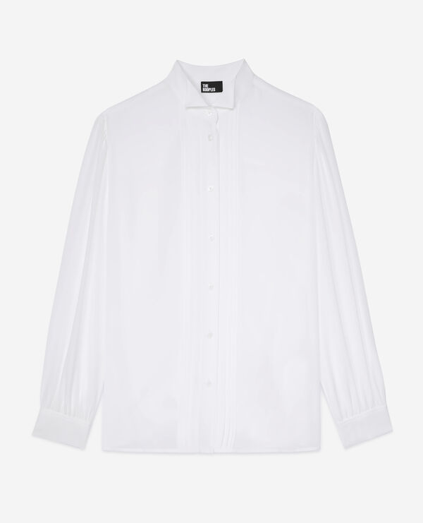 The Kooples WOMEN ECRU ecru silk shirt with pleating