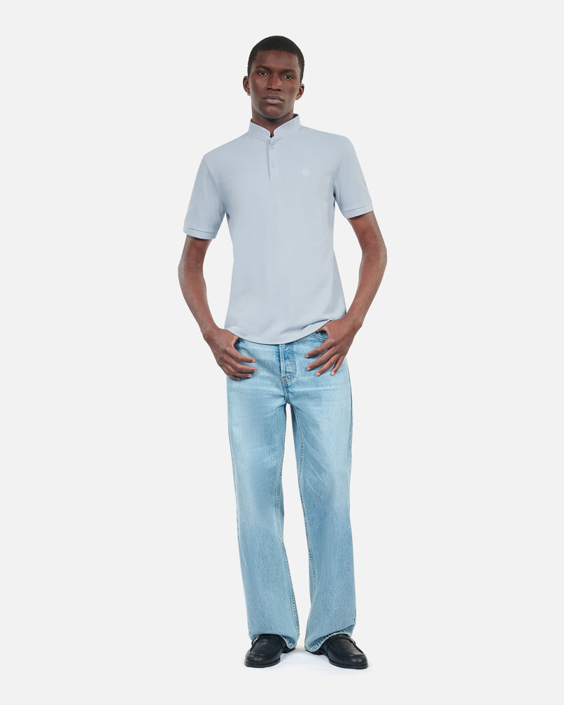 The Kooples MEN LAVENDER light blue cotton pique polo t-shirt