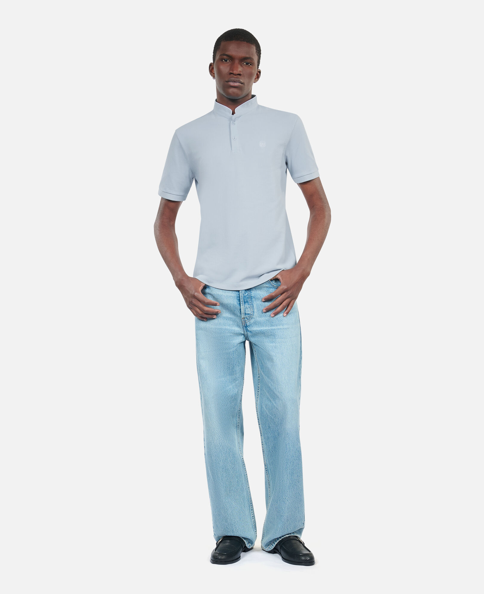 The Kooples HOMME LAVENDER polo en coton piqué bleu clair
