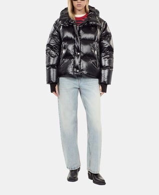 The Kooples WOMEN BLACK black down jacket with detachable sleeves