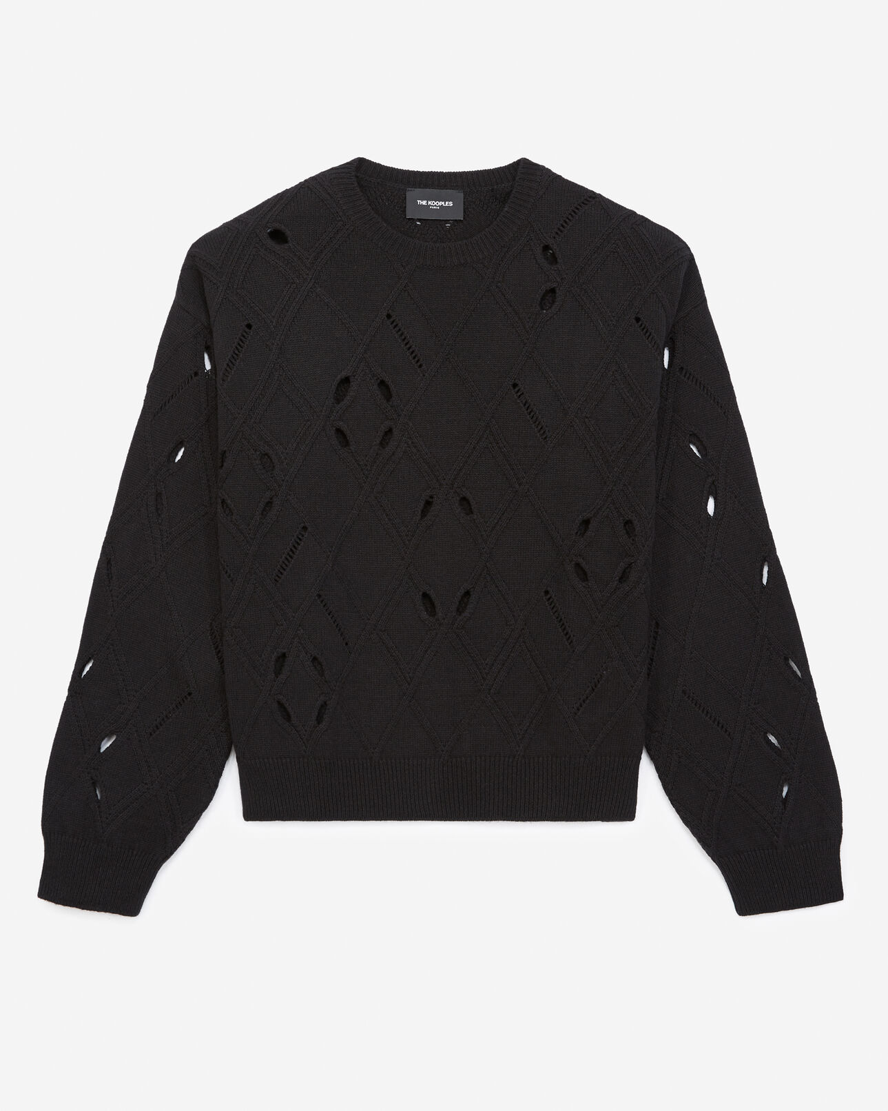 The Kooples FEMME BLACK pull maille noir manches longues ajouré