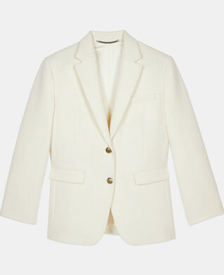 The Kooples FEMME ECRU veste tailleur en laine &eacute;crue