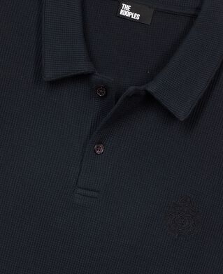 The Kooples HERREN DARK NAVY poloshirt aus wabenstoff mit marinewappen