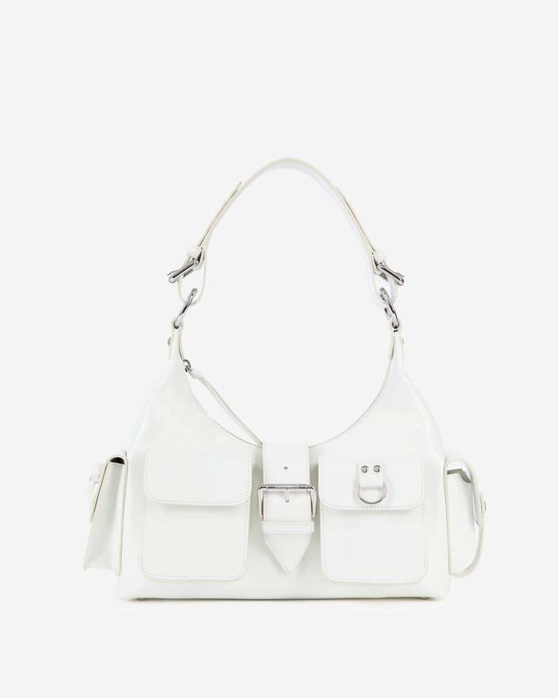 The Kooples WOMEN WHITE white vintage treatment leather amelia bag