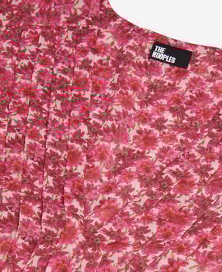 The Kooples WOMEN PINK printed pleated long dress
