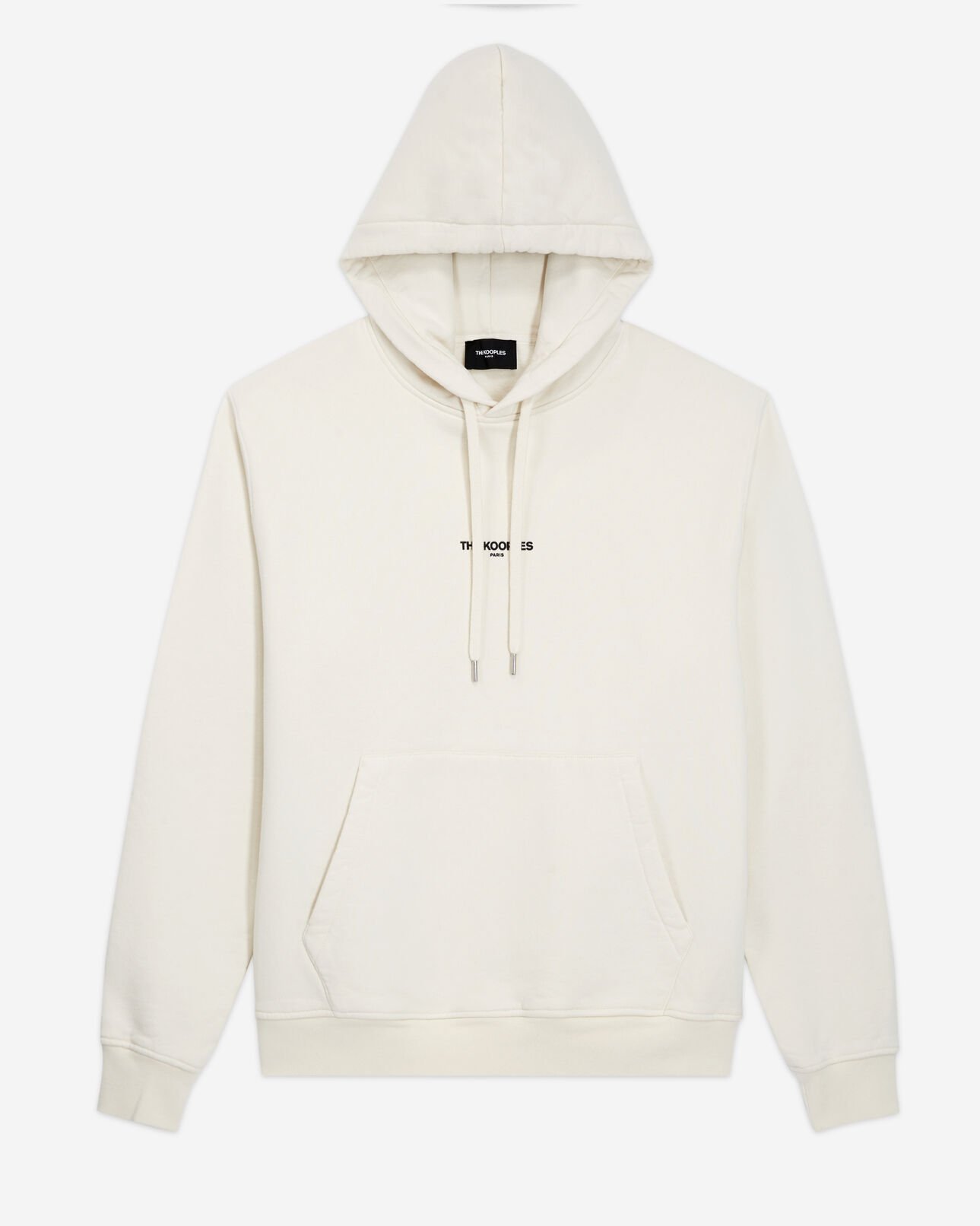 The Kooples HOMME OFF WHITE sweatshirt à capuche logo écru