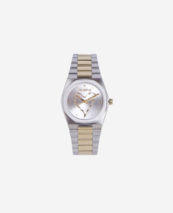 The Kooples MIXED SILVER / GOLD gold and silver heart watch