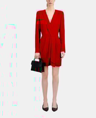 The Kooples FEMME ORIENTAL RED robe courte à pois jacquard rouge