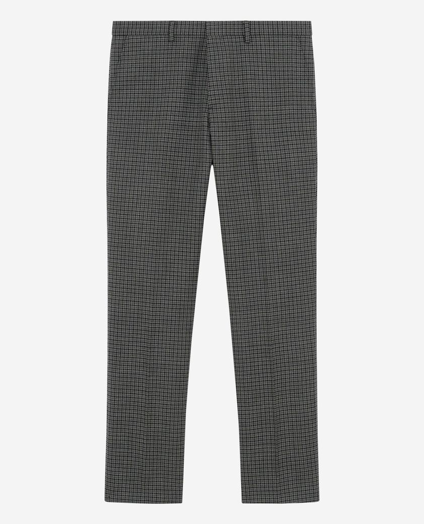 The Kooples HOMME GREY pantalon de costume droit en pied de poule noir et gris