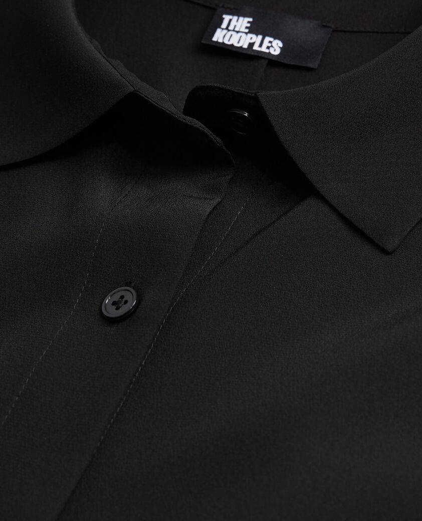 The Kooples WOMEN BLACK long black silk dress