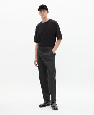 The Kooples UNISEX BLACK mütze aus feingestreiftem samt in weiß