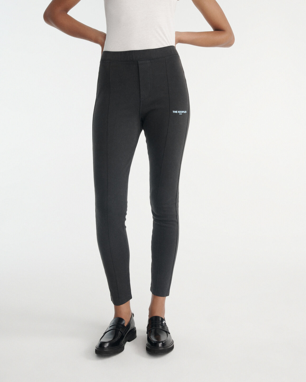 The Kooples DAMEN BLACK WASHED yoga-jogginghose schwarz verwaschen logo