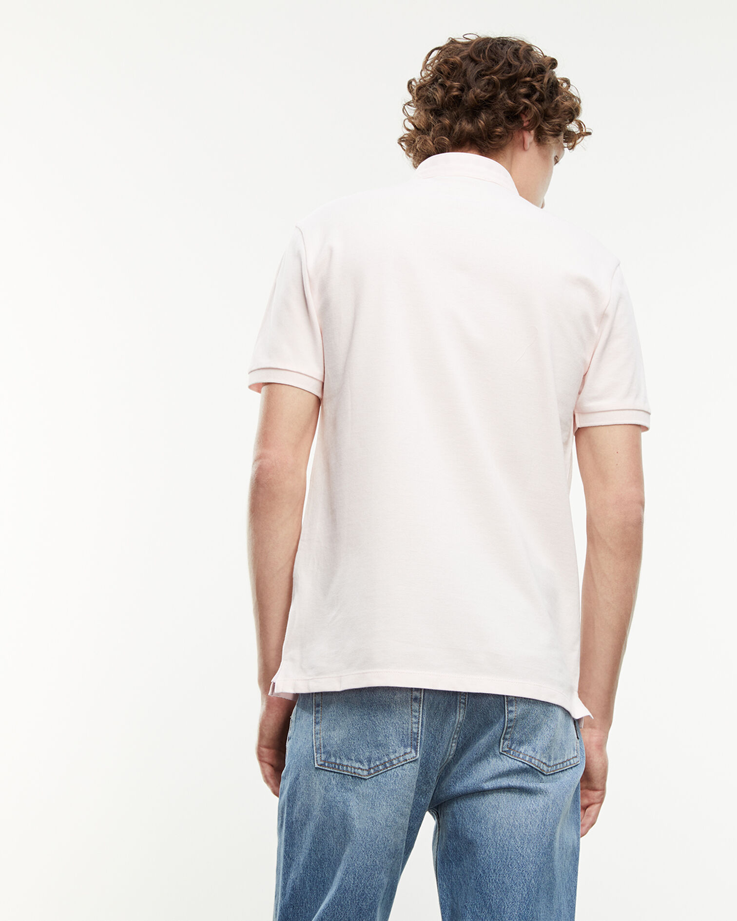Light pink polo shirt with white badge, BABY PINK/BLANC OPTIQUE, hi-res image number null