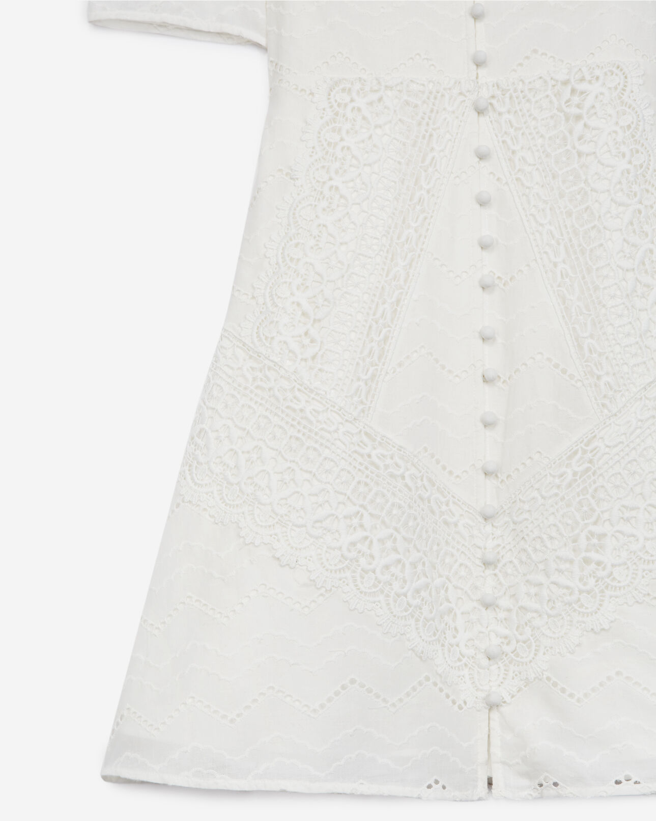 The Kooples FEMME ECRU robe blanche manches courtes