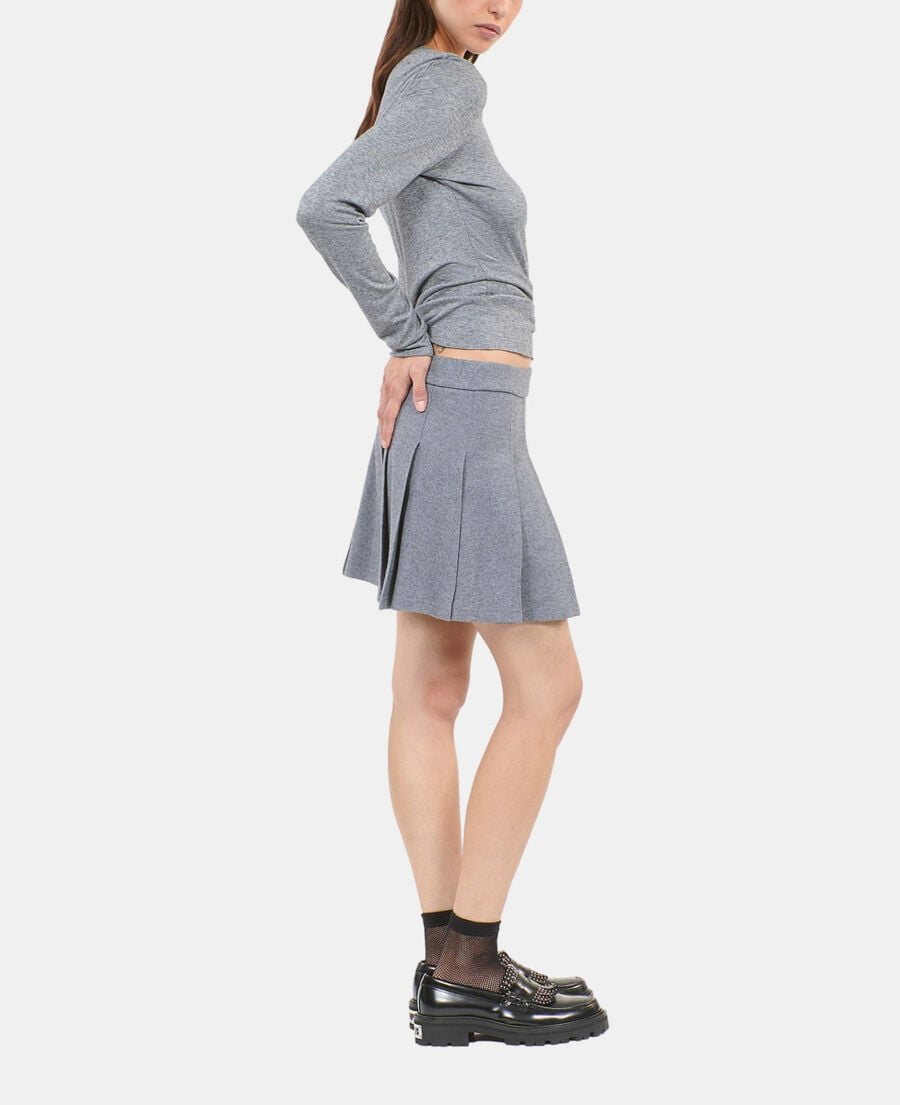 The Kooples WOMEN GREY MELANGE long sleeved printed t-shirt