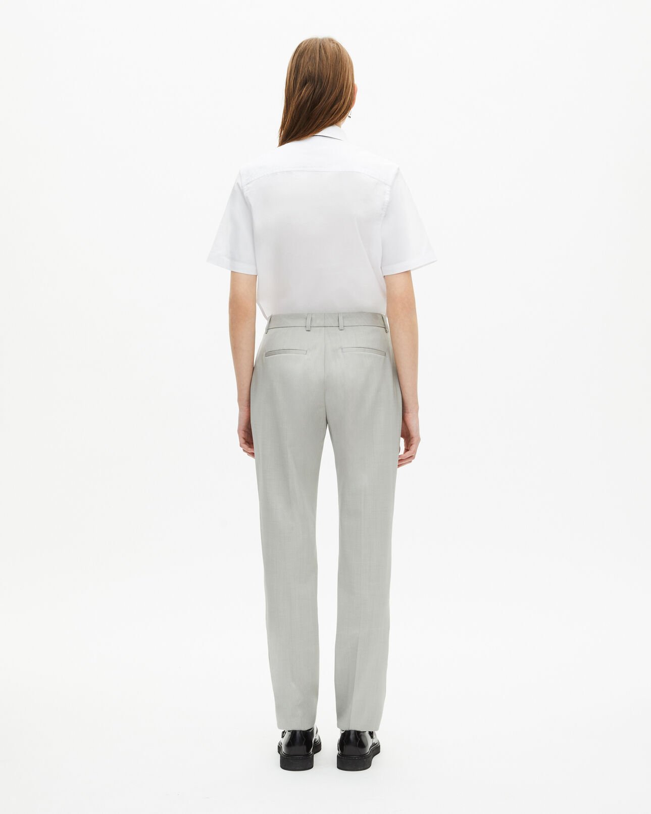 The Kooples FEMME BEIGE pantalon tailleur ajusté gris clair
