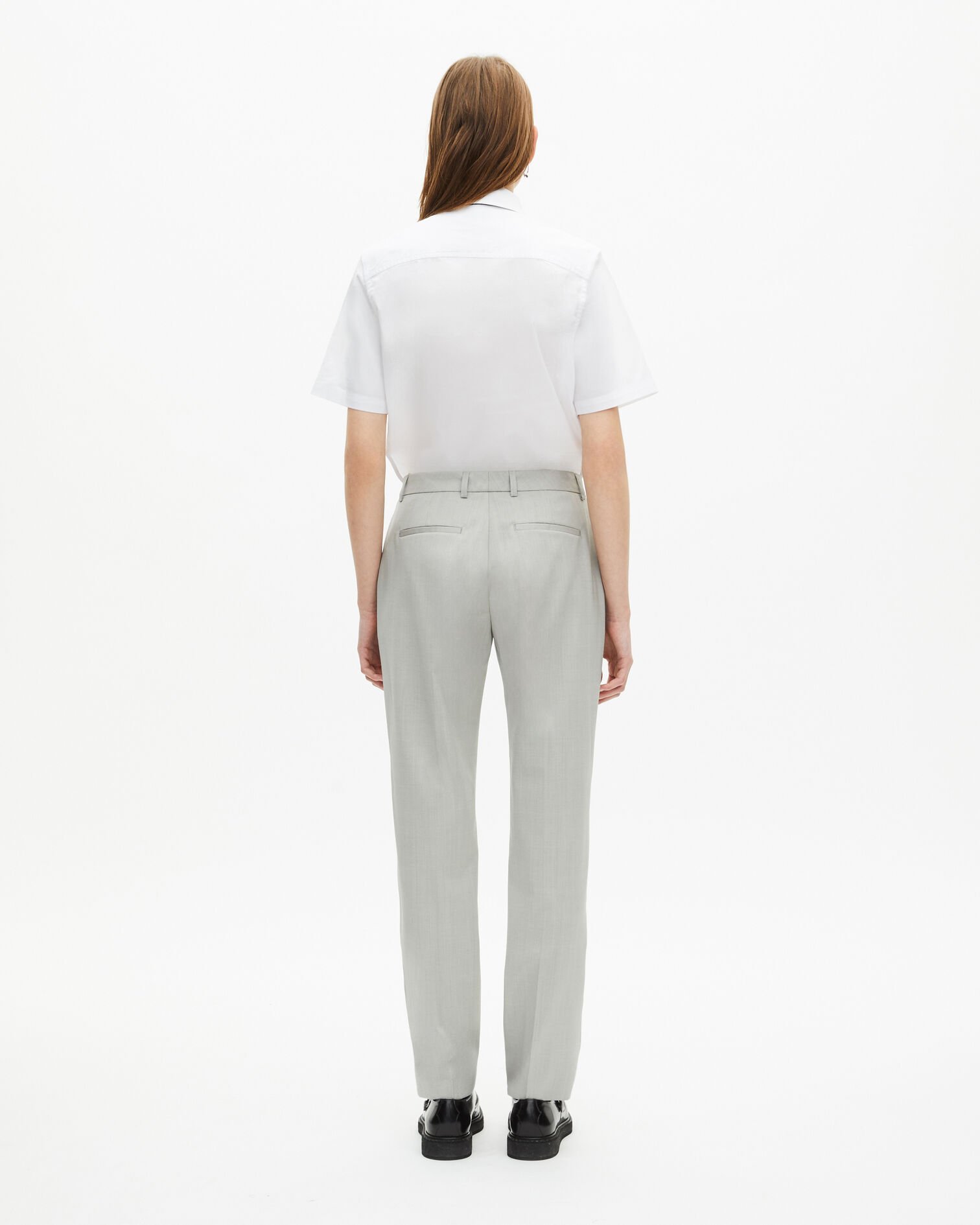 Pantalon tailleur ajusté gris clair, BEIGE, hi-res image number null
