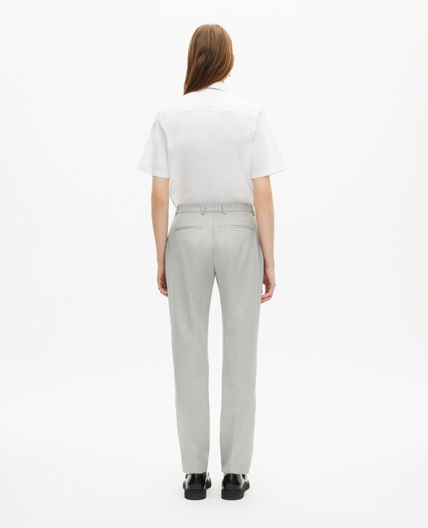 The Kooples FEMME BEIGE pantalon tailleur ajusté gris clair