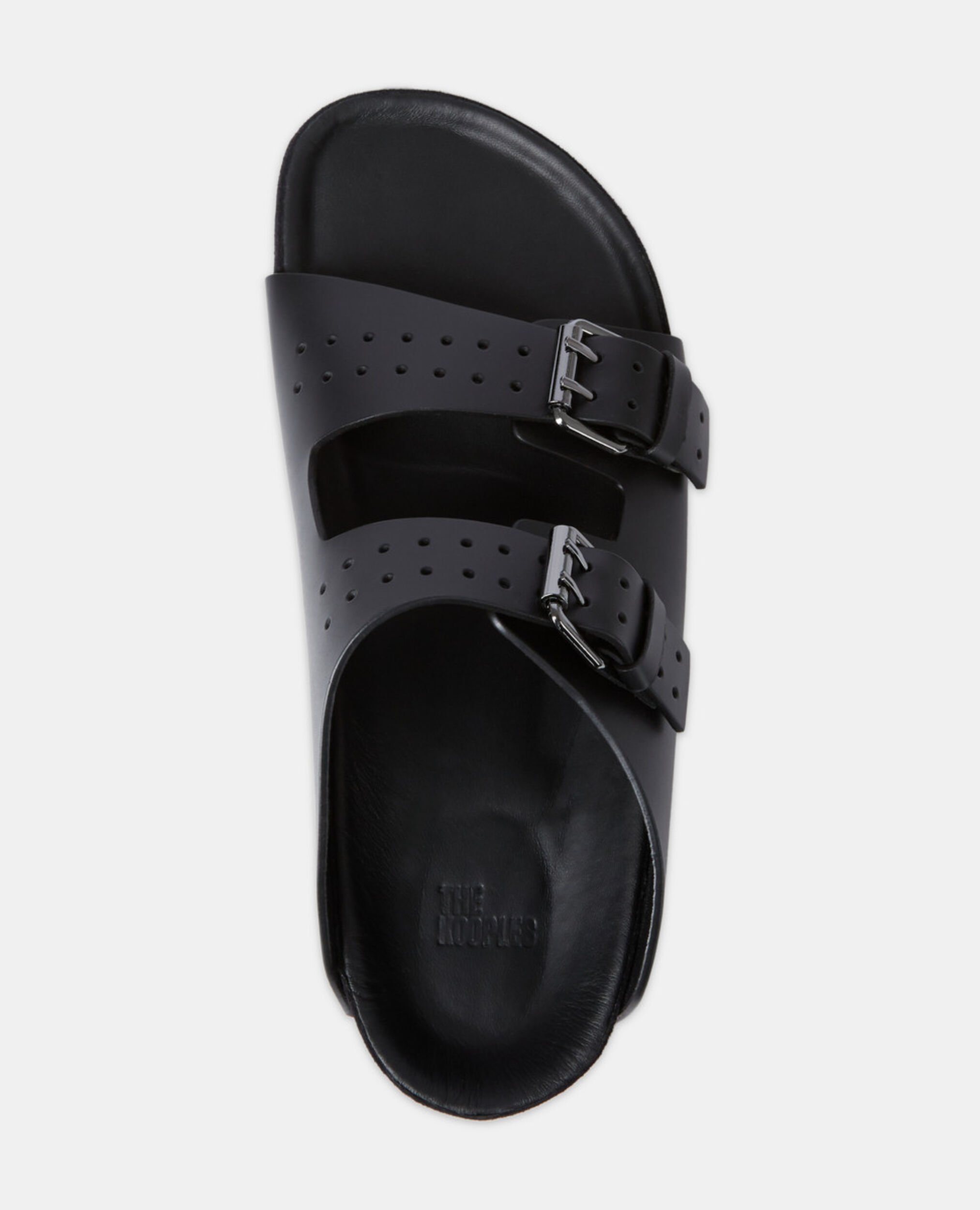 Sandales en cuir noir, BLACK, hi-res image number null