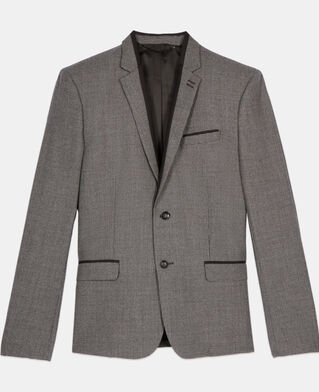 The Kooples HOMME BLACK GREY veste de costume pied de poule noir et blanc