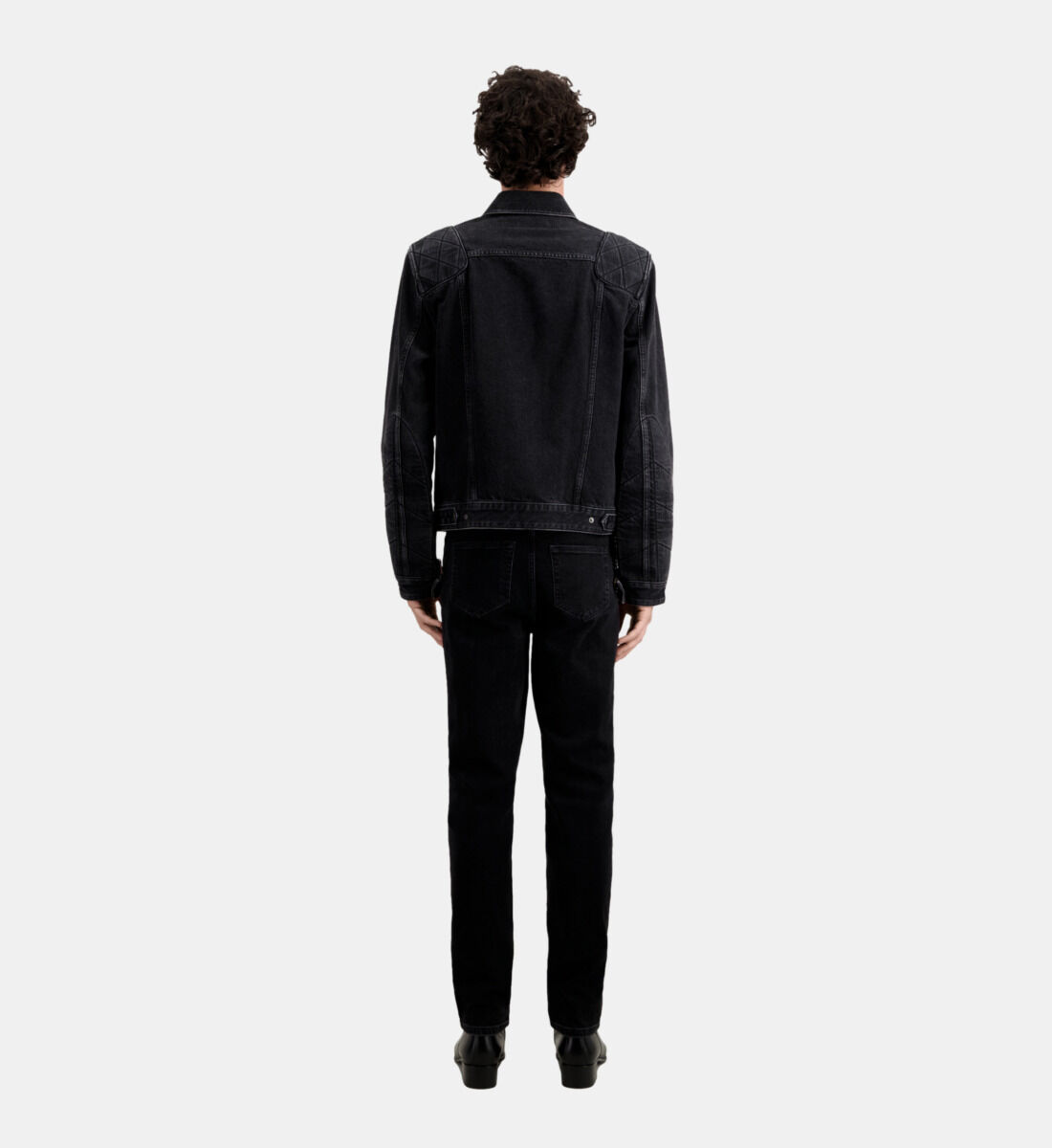 Black zip hotsell up denim jacket