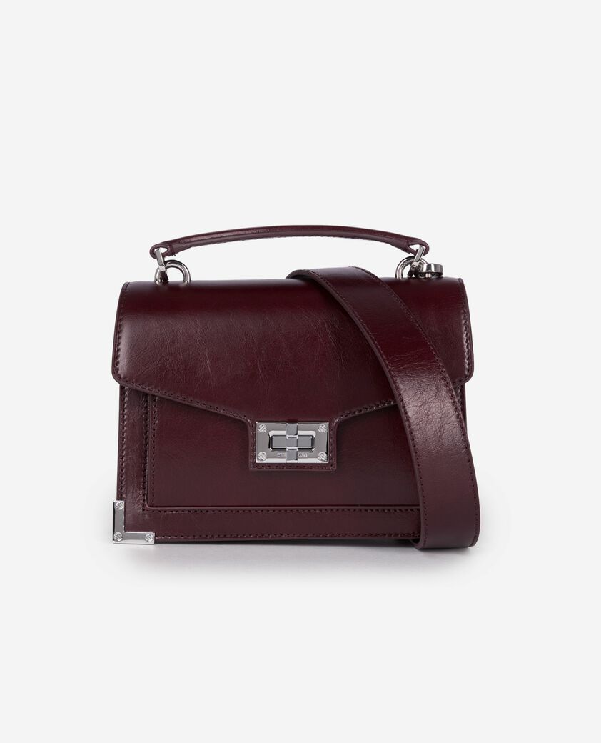 The Kooples DAMEN BORDEAUX emily tasche small aus bordeauxfarbenem crackleder