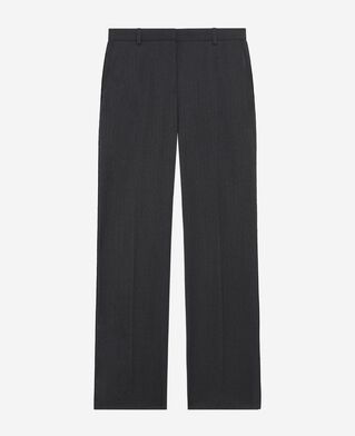 The Kooples FEMME ANTHRACITE pantalon droit en laine gris fonc&eacute;