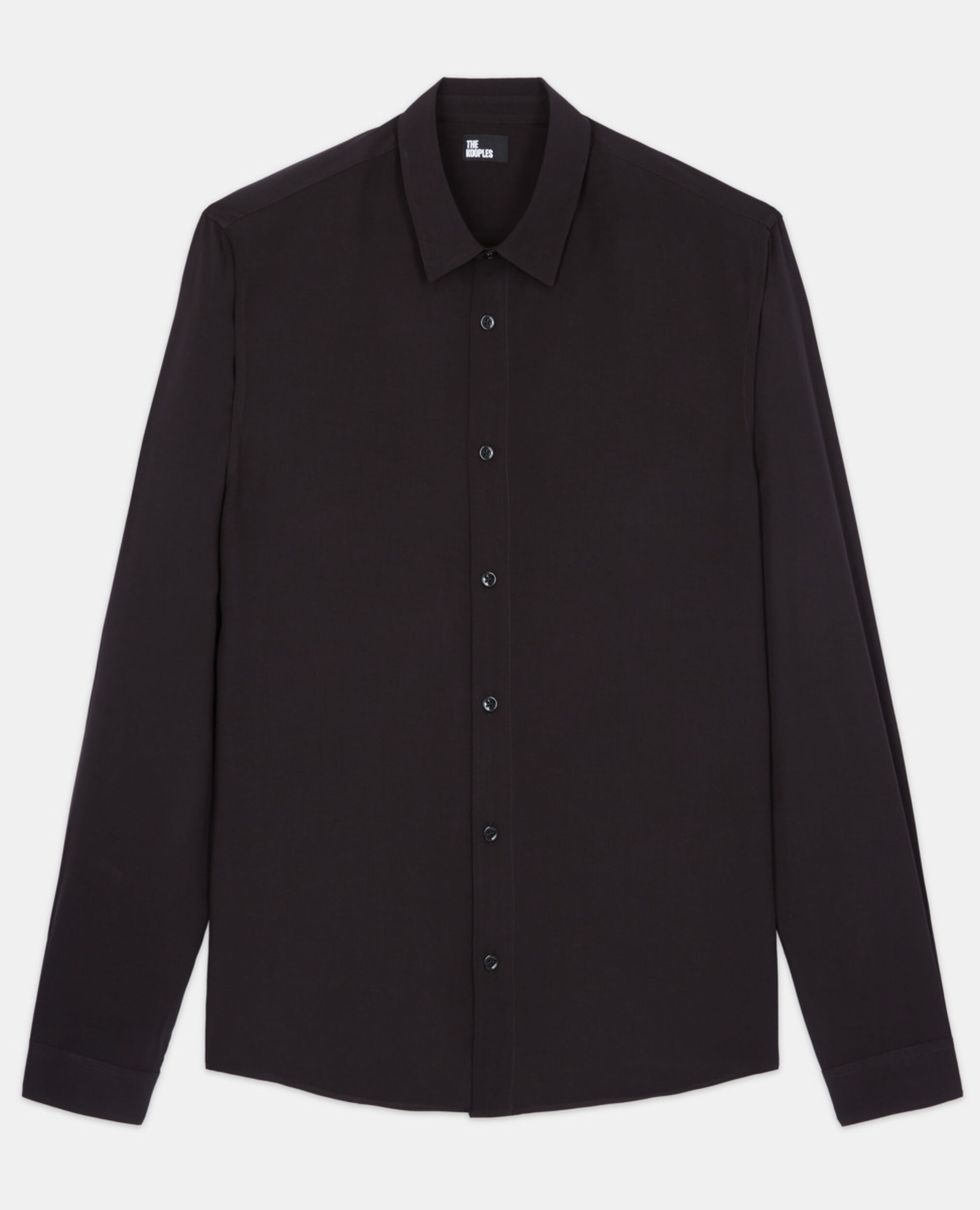 Chemise col classique noire, BLACK, hi-res image number null