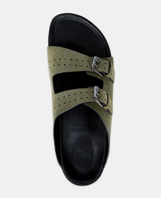 The Kooples HERREN KAKI khakifarbene ledersandale