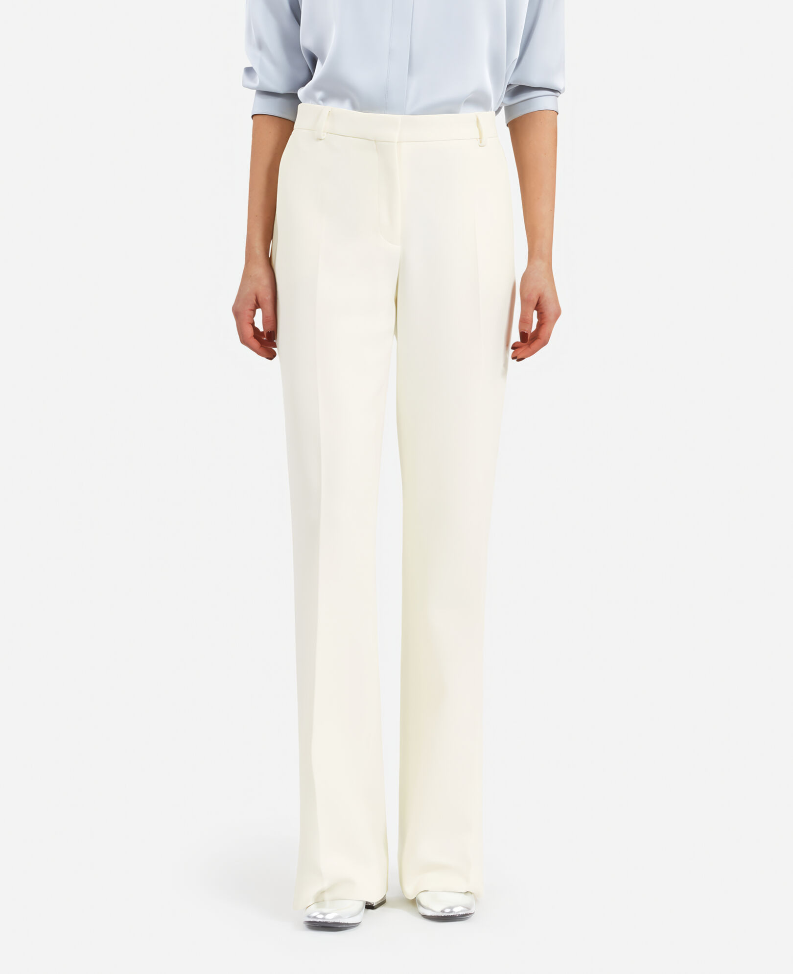 The Kooples DAMEN ECRU ecrufarbene anzughose aus krepp