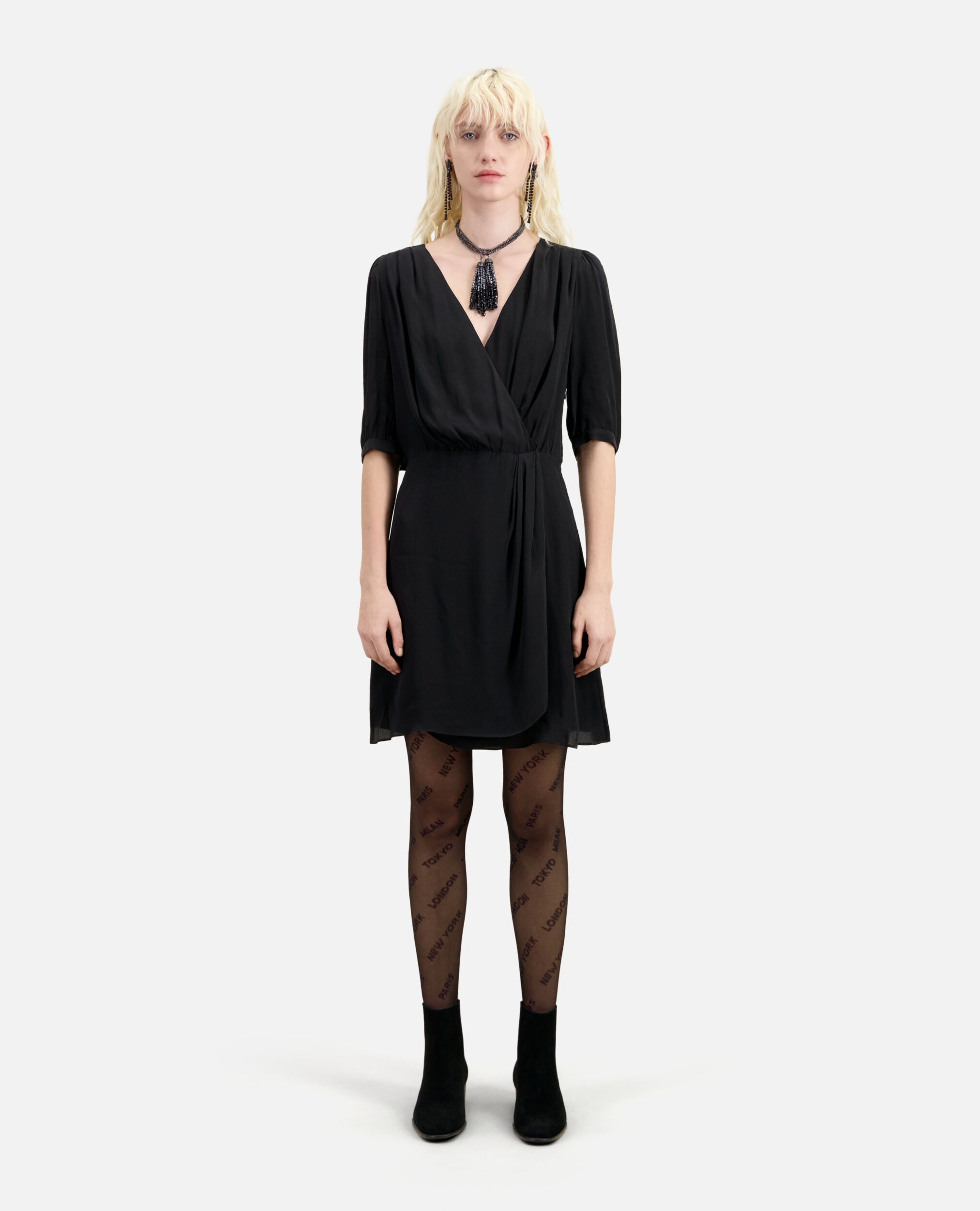 vestido corto negro, BLACK, hi-res image number null