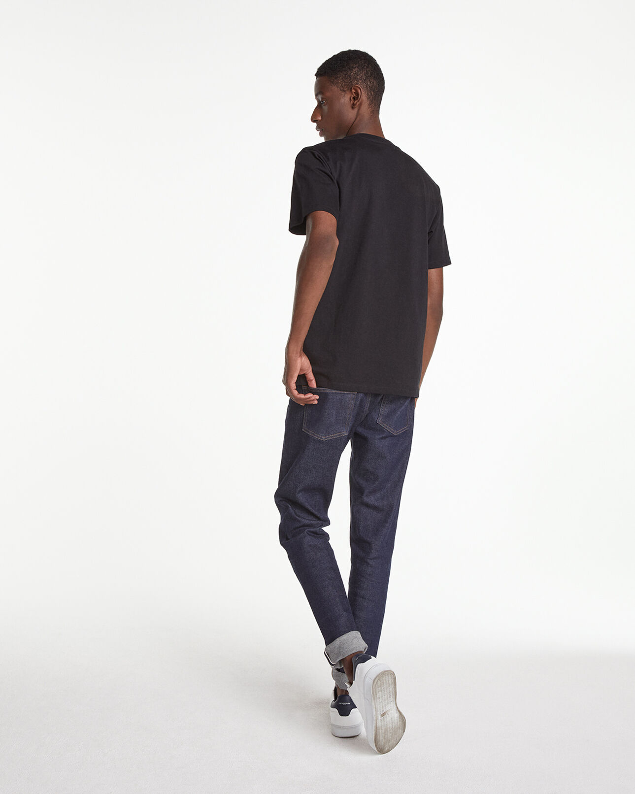 The Kooples HOMBRE BLACK camiseta negra algodón logotipo monograma