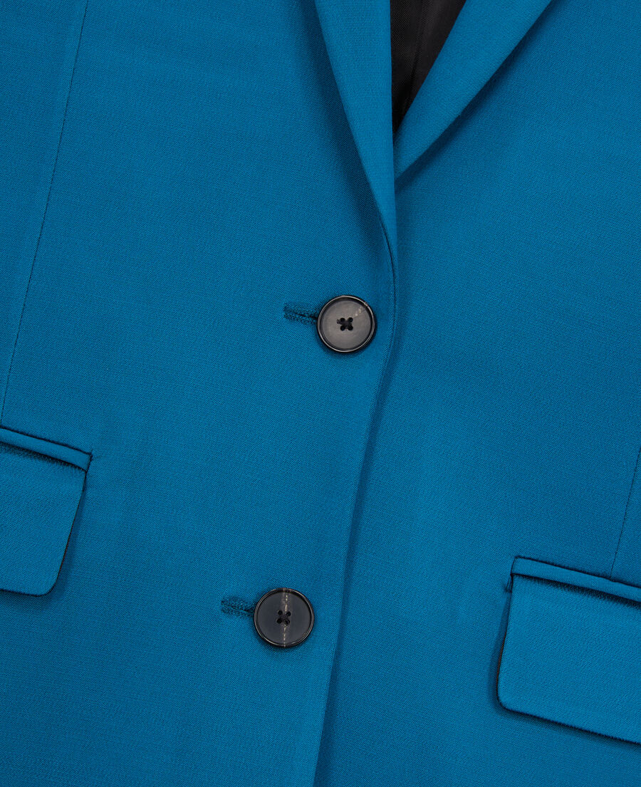 The Kooples FEMME DEEP BLUE veste tailleur bleue satinée