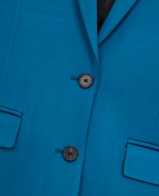 The Kooples FEMME DEEP BLUE veste tailleur bleue satinée
