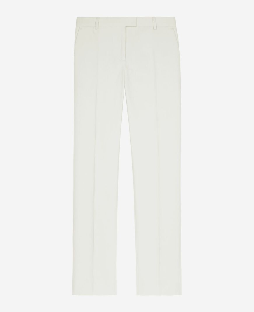 The Kooples MUJER WHITE pantalón de traje de pierna ancha de algodón crudo