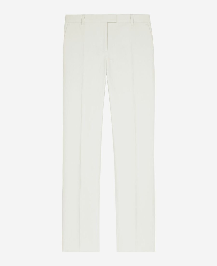 The Kooples F WHITE ecru cotton wide-leg suit pants