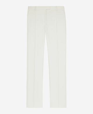 The Kooples F WHITE ecru cotton wide-leg suit pants