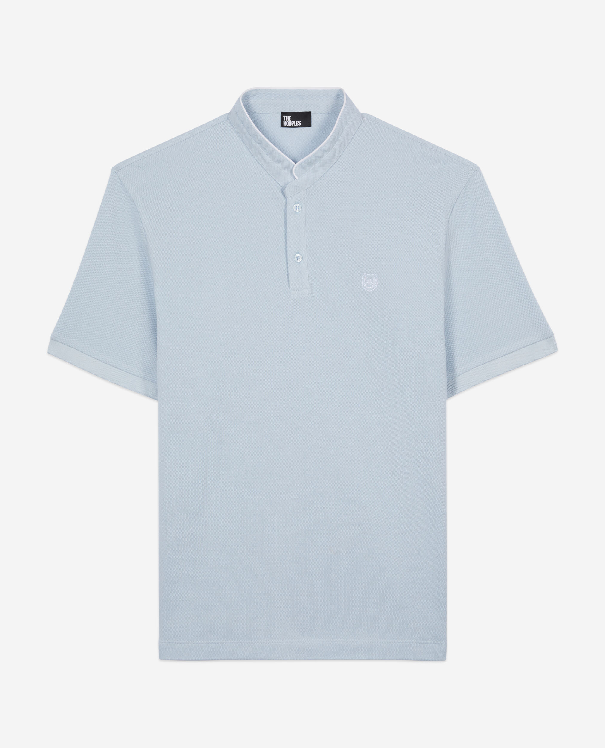 Light blue cotton pique polo t-shirt, LAVENDER, hi-res image number null