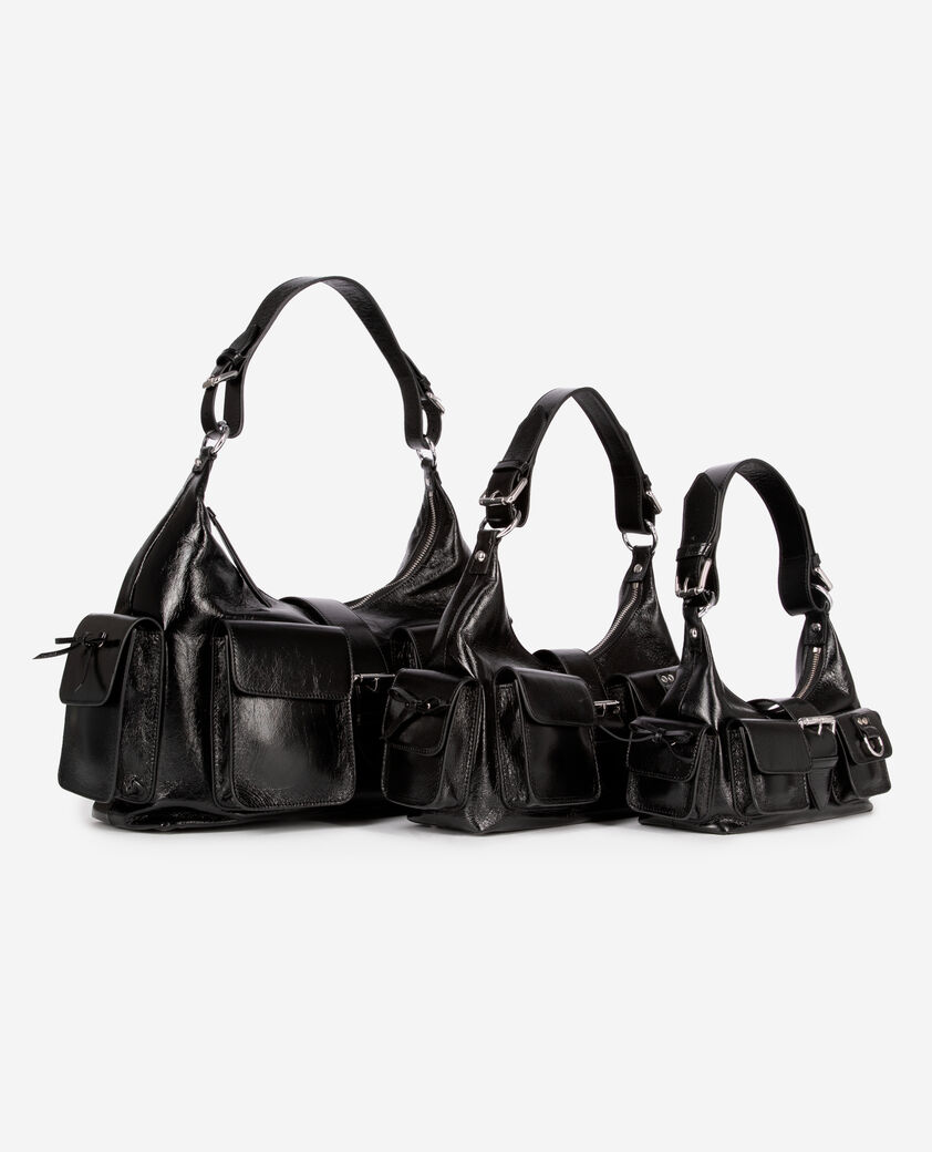 The Kooples WOMEN BLACK black vintage treatment leather amelia bag