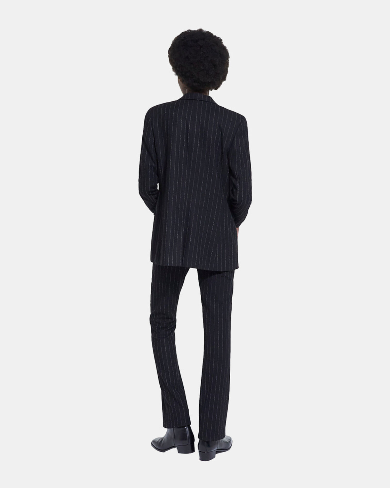 Striped wool suit jacket, BLACK WHITE, hi-res image number null