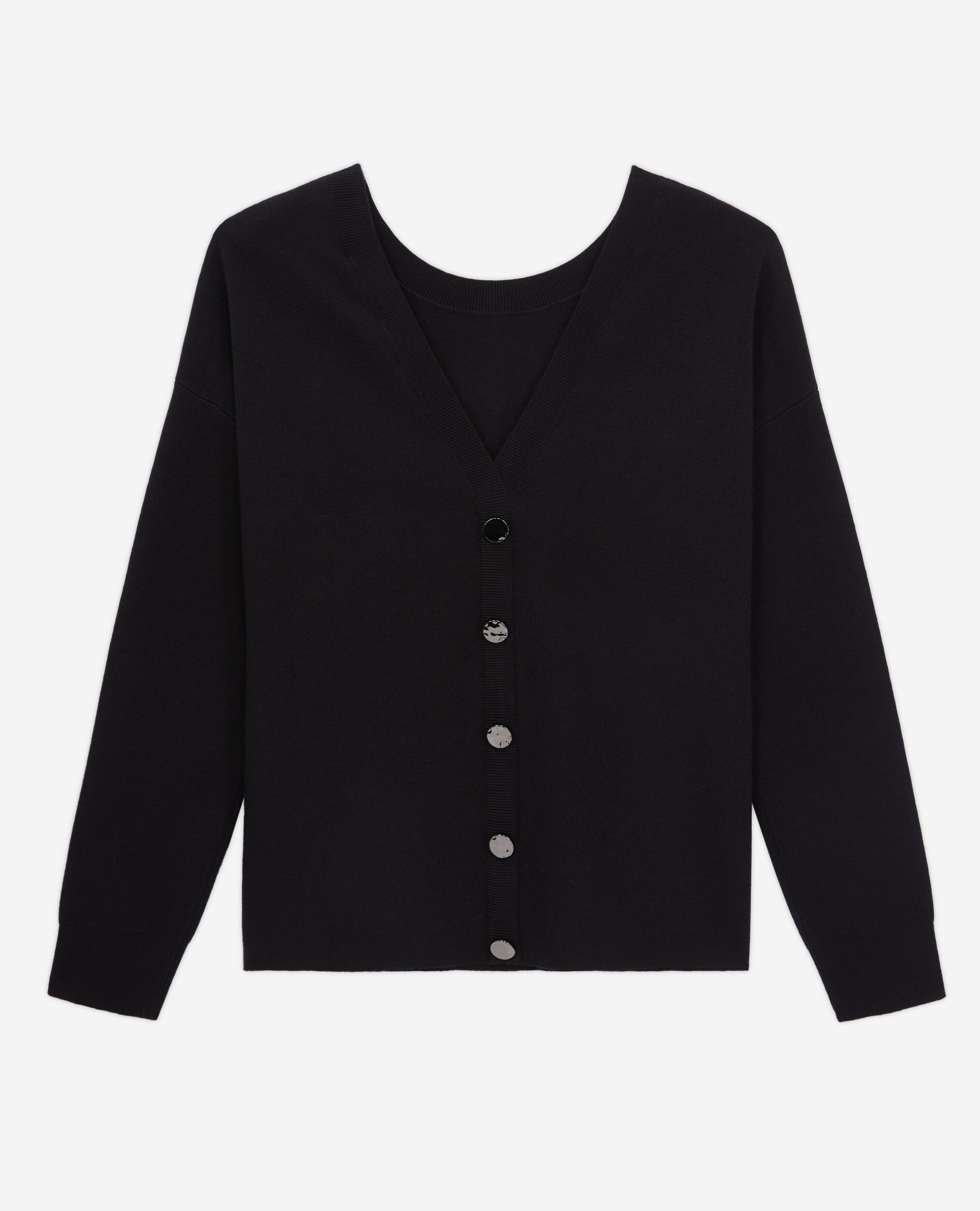 Pull avec boutonnage dans le dos, BLACK, hi-res image number null