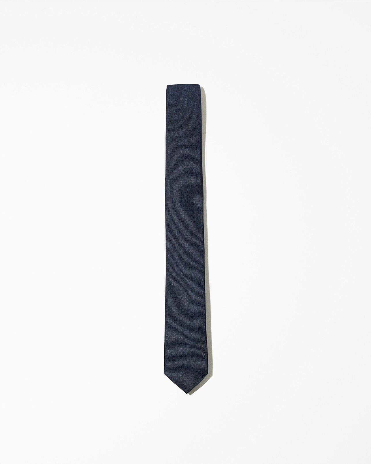 The Kooples HOMME DARK NAVY cravate soie bleue unie fine
