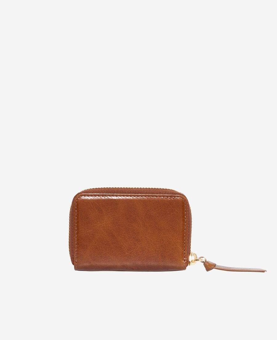 The Kooples WOMEN BROWN amelia brown leather coin purse