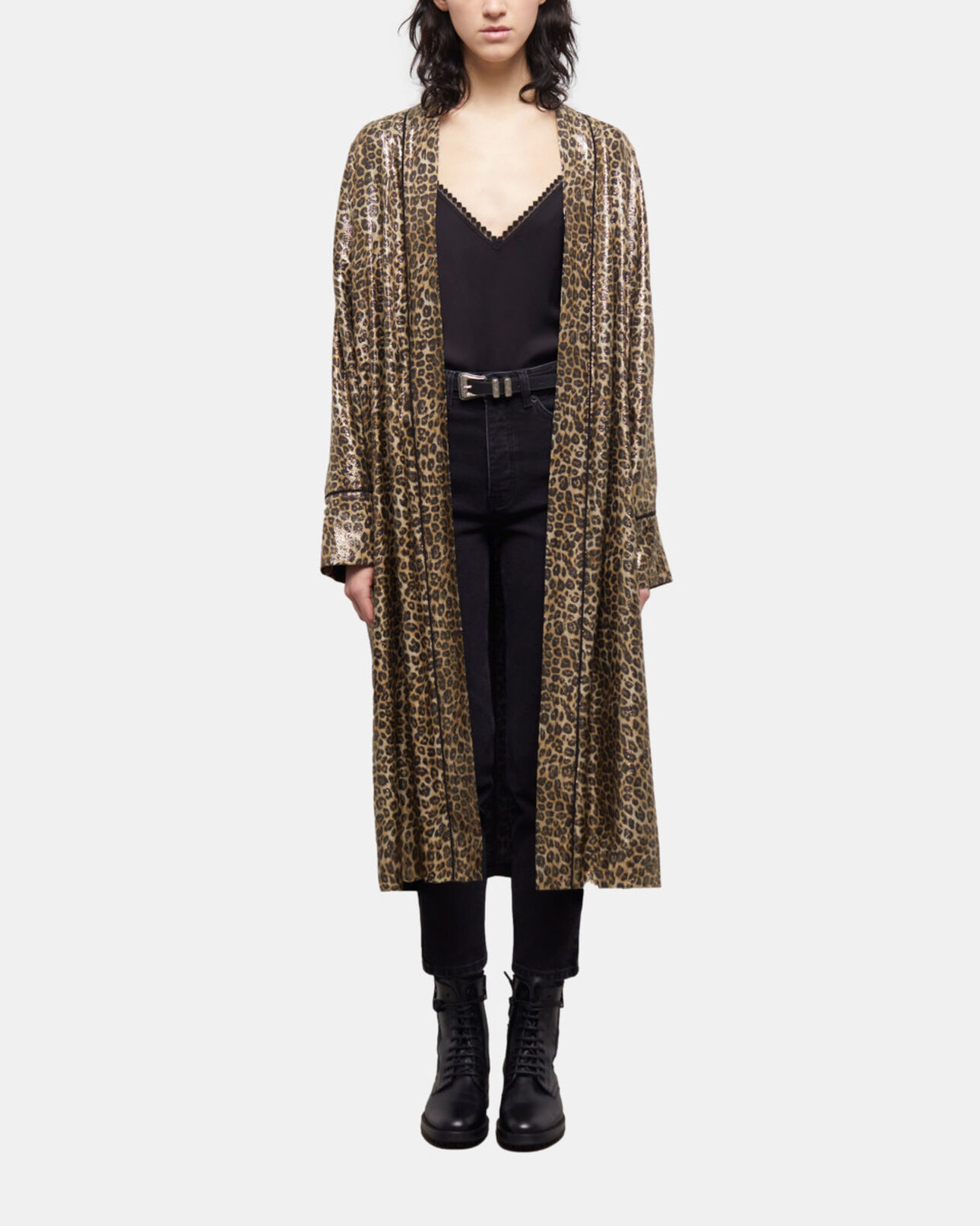 The Kooples FEMME LEOPARD kimono léopard
