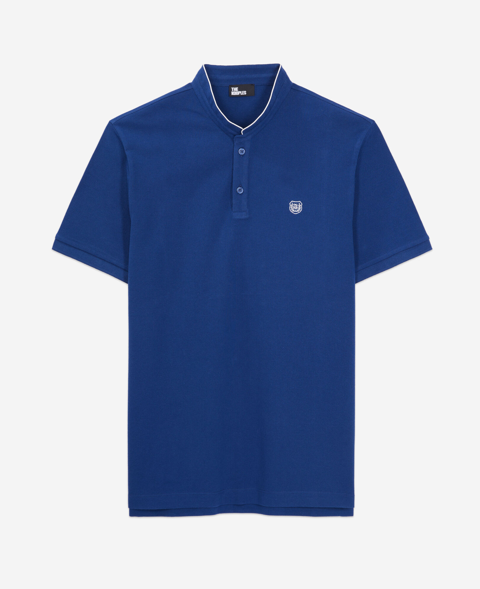 The Kooples MEN ROYAL BLUE - DARK NAVY navy blue cotton polo t-shirt
