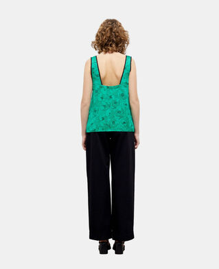 The Kooples F GREEN printed top with lace details