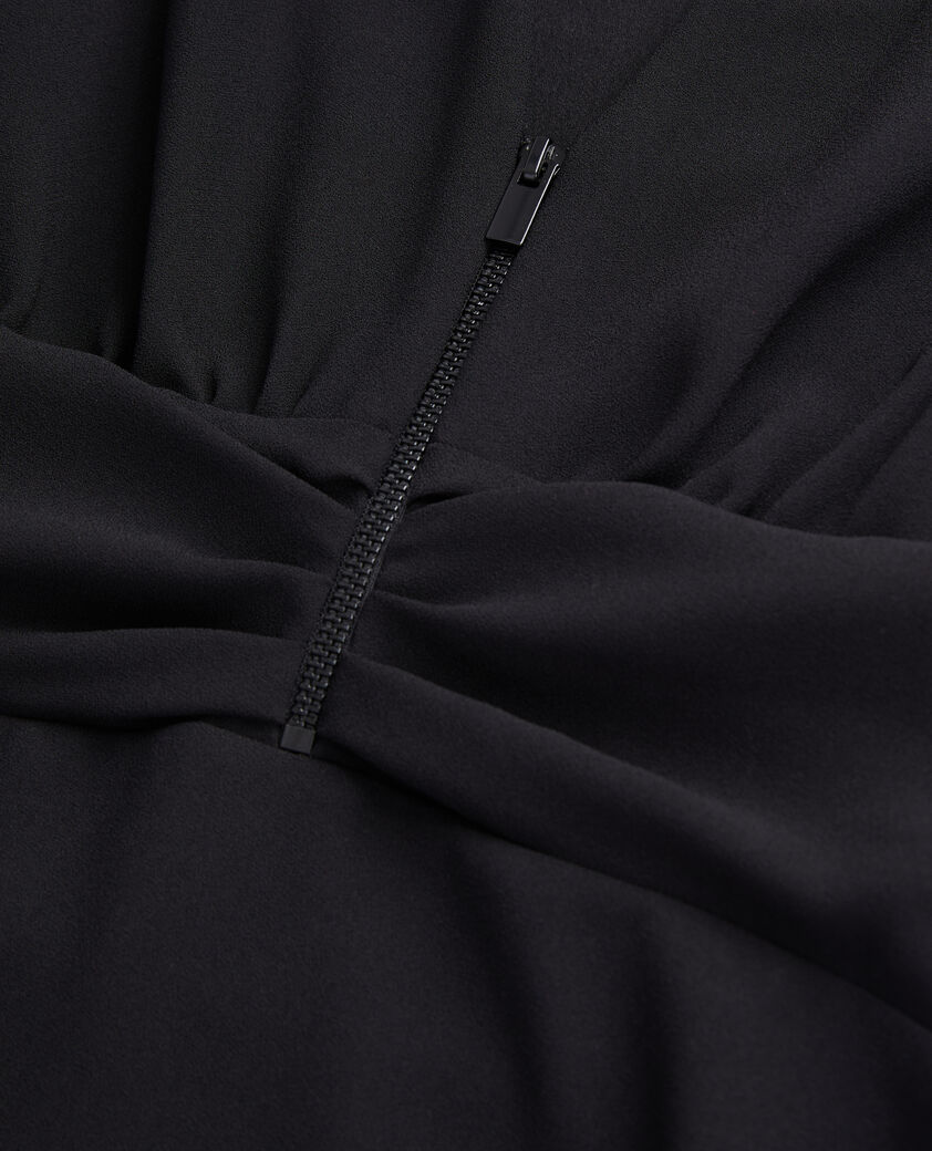 The Kooples FEMME BLACK robe courte noire en crêpe