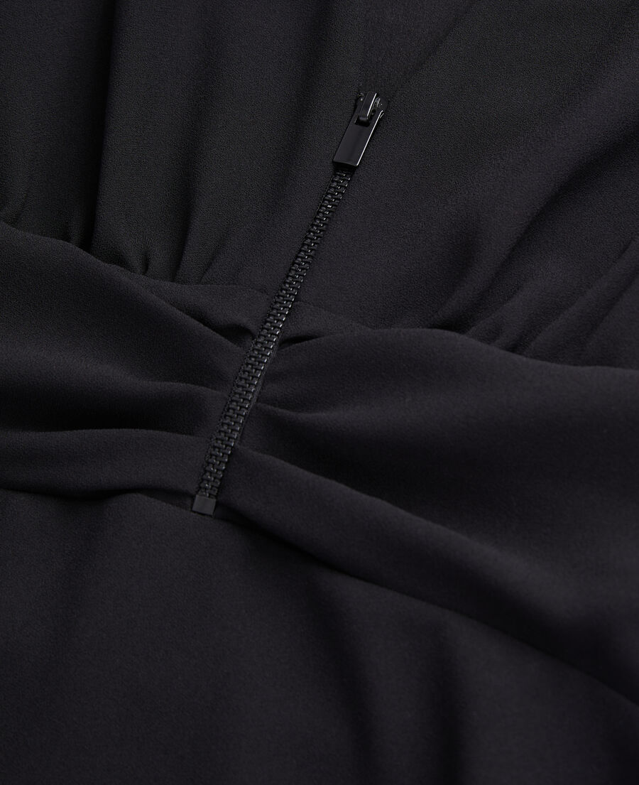 The Kooples WOMEN BLACK short black crepe dress