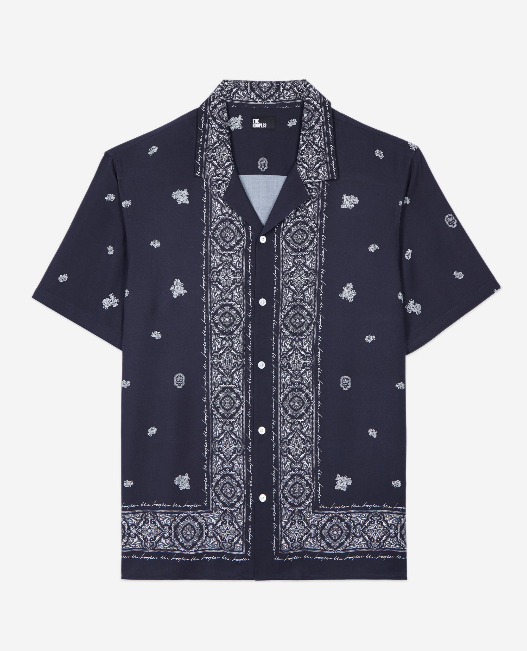 Kurzärmeliges Hemd mit Print, NAVY / WHITE, hi-res image number null